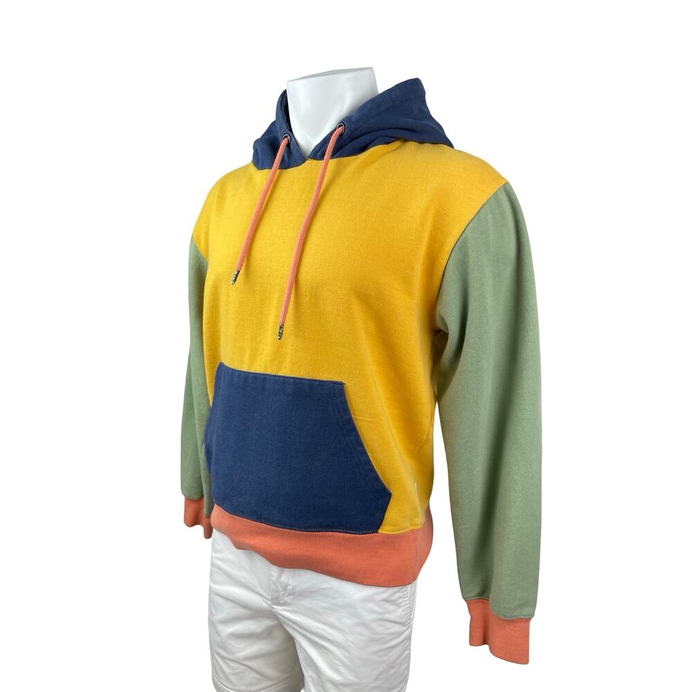 VSTR Men's Color Block Patchwork Long Sleeve Sweater Hoodie Sweatshirt Top Sz L - Picture 2 of 6